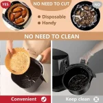 lot de 100pièces papier cuisson 20 cm pour Air-fryer – Image 3