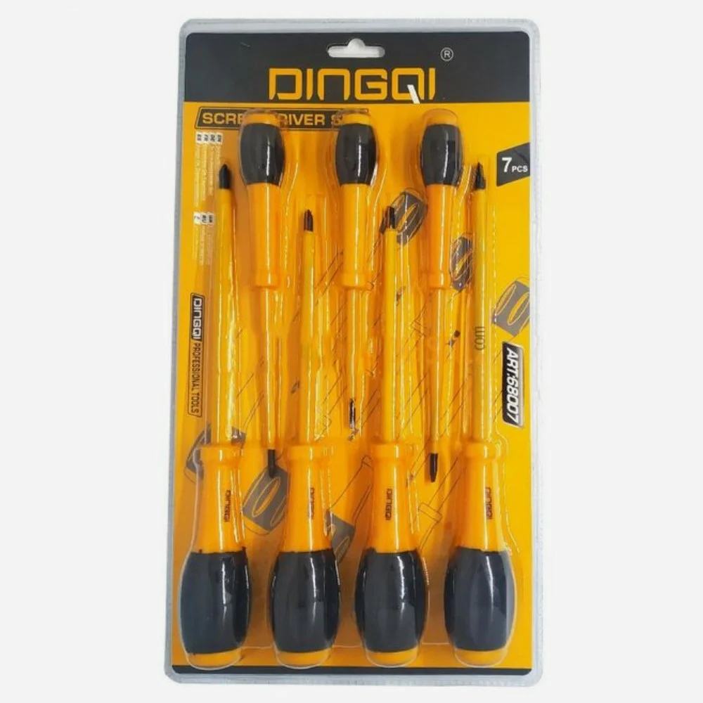 TOURNEVIS-jeux-isole-electrecien-courant-bricolage-tunisie-SHOPICO Kit de 7 tournevis DINGQI – Image 1
