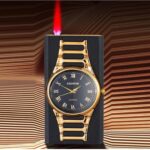 Briquet à flamme réglable avec horloge