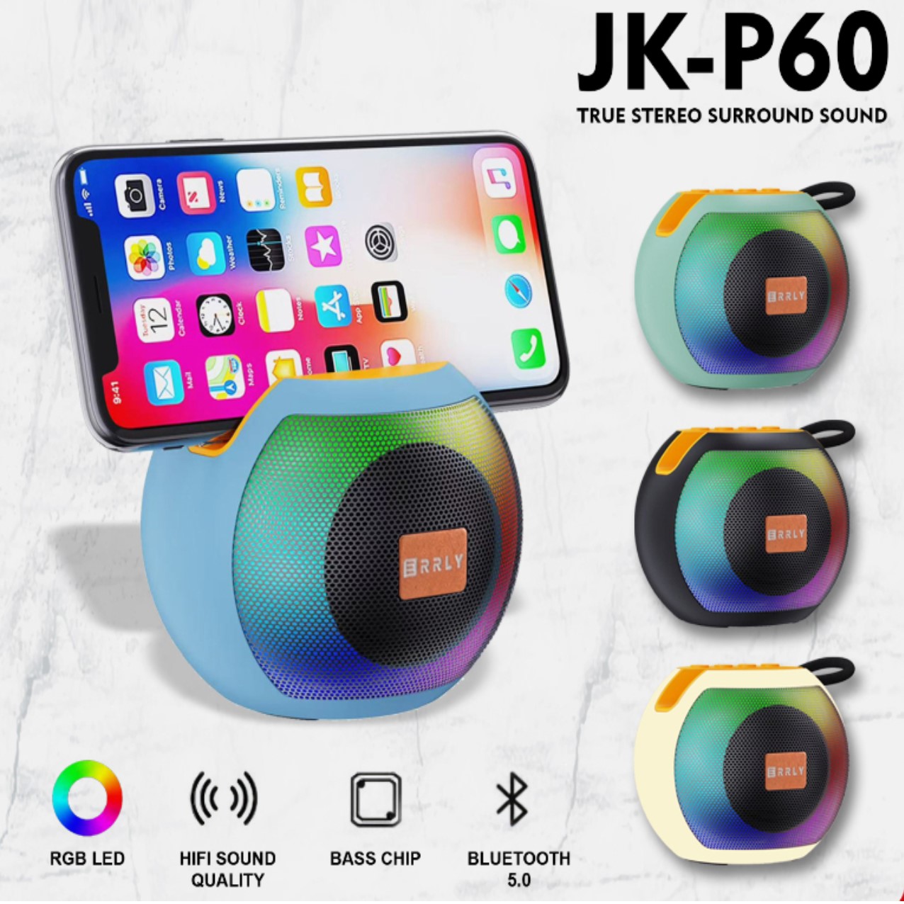 Enceinte-Bluetooth-portable-JK-P60-lumieres-LED-RVB-dynamiques-basses-puissantes-shopico tunisie-3 Enceinte Bluetooth portable JK-P60 avec lumières LED RVB – Image 1