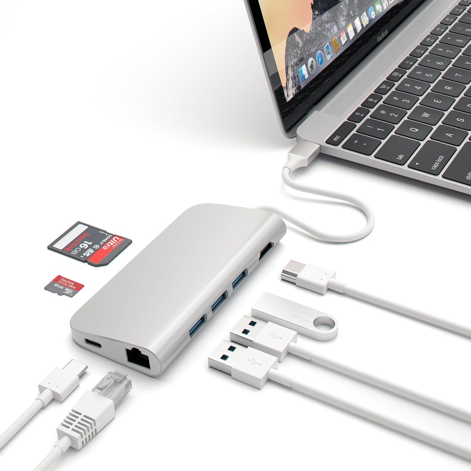adaptateur-8ports-usb-typec-bon-plan-telephone-shopico tunisie Hub Adaptateur 8 ports multifonction type c – Image 1
