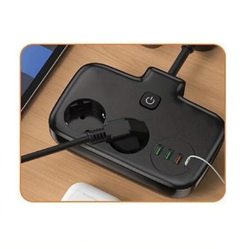 multiprise-smart-6en1-2-port-prises-3-usb-1-type-c-anti-surtension-avec-interrupteur-et-securite-enfant-tunisie-shopico 4 Rallonge Multiprise avec 3USB, 2 Prises,1 type C – Image 1