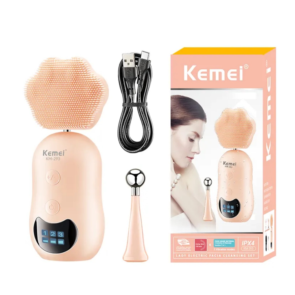 nettoyant-visage-multifonction-kemei-km-293-tunisie-promo-enligne-shopico Nettoyant visage multifonction Kemei KM-293 – Image 1
