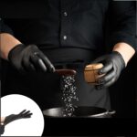 1 paquet de 100 gants jetables noir en vinyle – Image 3