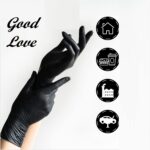 1 paquet de 100 gants jetables noir en vinyle