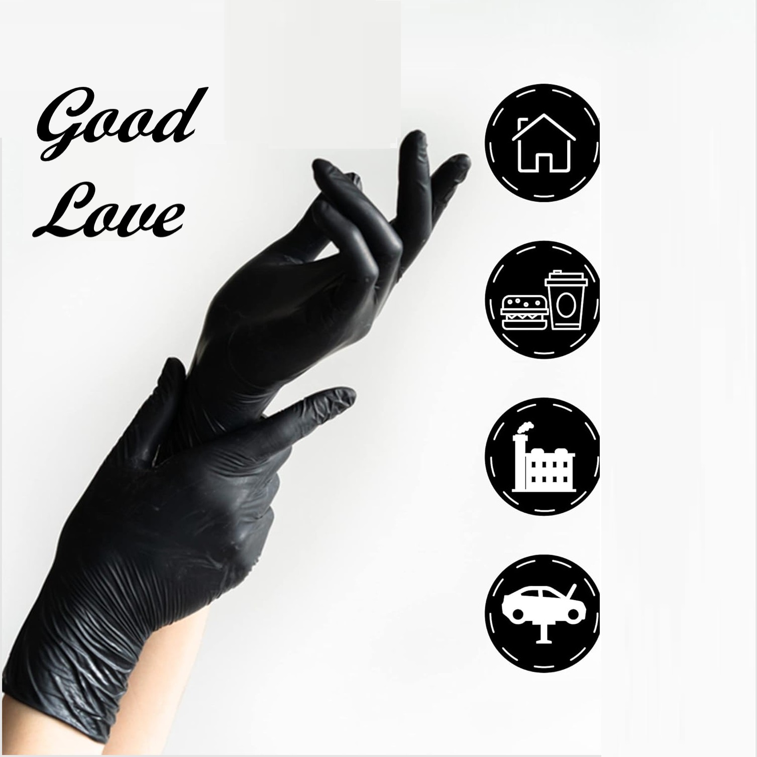 PAQUET-100pieces-gants-jetable-sans-latex-poudre-cuisine-noire-shopicotunisie-1 1 paquet de 100 gants jetables noir en vinyle – Image 1