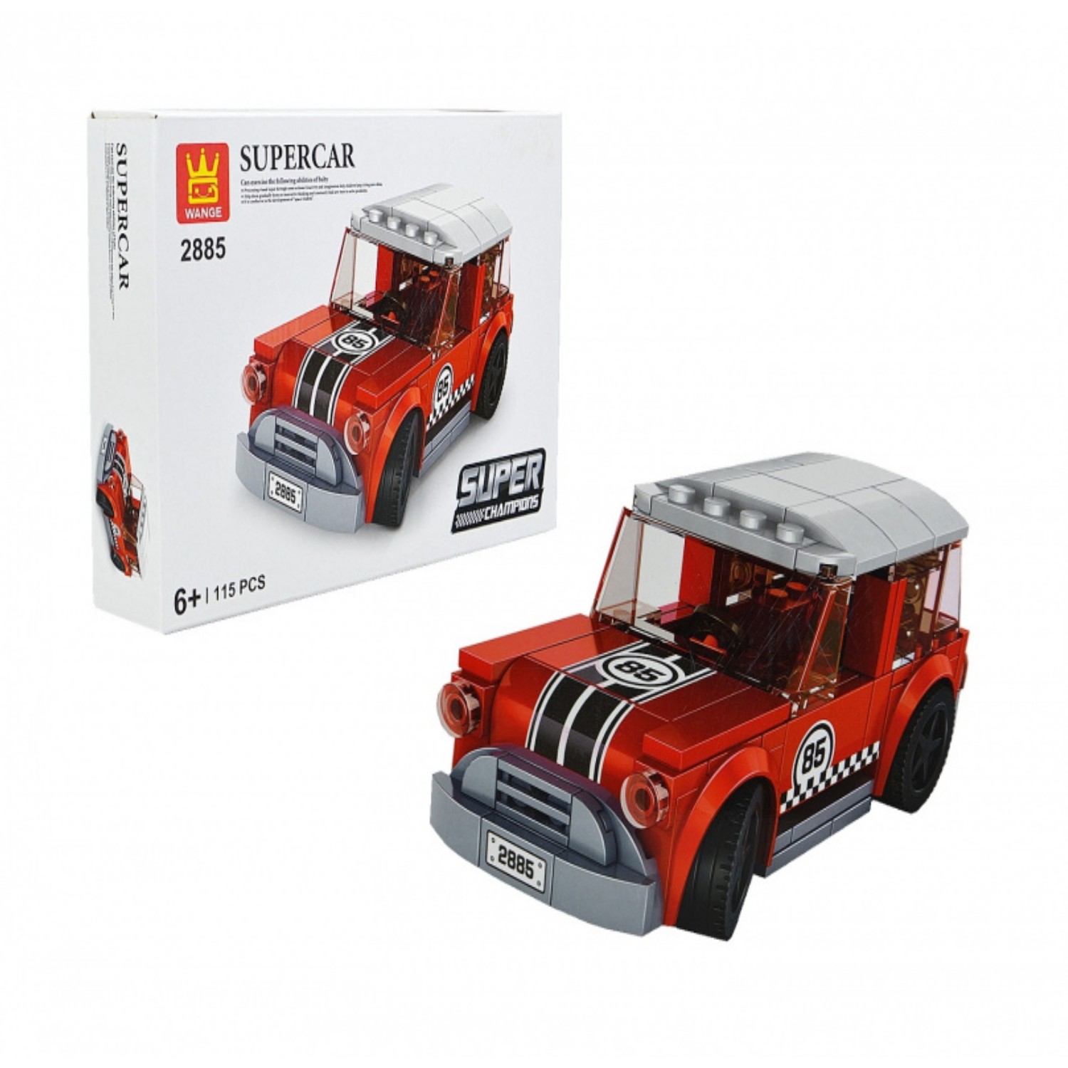 jouet-voiture-rouge-enfant-cadeau-anniversaire-shopico tunisie-7 Mini briques de construction forme voiture rouge – Image 1