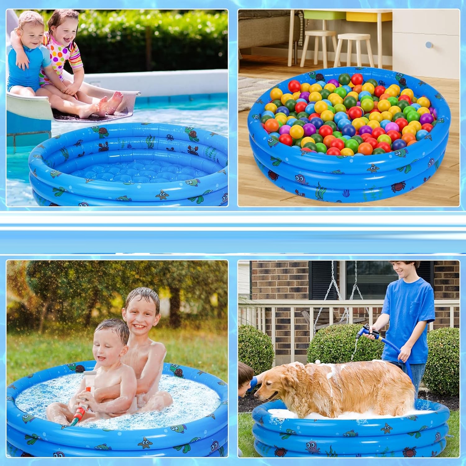 piscine-bebe-gonflable-jardin-ronde-130x40cm-shopico tunisie-4 Piscine gonflable rond pour enfant 100 cm – Image 1