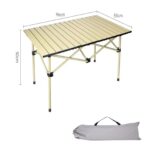 Table de camping pliable beige marron GM – Image 3