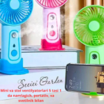 Mini ventilateur rechargeable brumisateur avec support telephone – Image 2