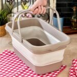 Panier en silicone pliable avec table pour camping 24 L – Image 4