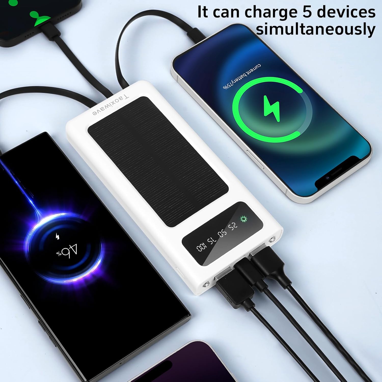 Power Bank Solaire 20000mAh Haute Capacité