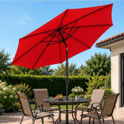 Parasol 8 baleines XL avec inclinaison rouge bordeaux