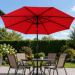 Parasol 8 baleines XL avec inclinaison rouge bordeaux – Image 2