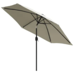 Parasol Beige 3 m à 6 Baleines avec Inclinaison – Image 3
