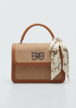 Sac à Main Élégance Bicolore avec Foulard Assorti – Image 3