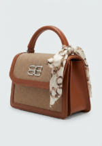 Sac à Main Élégance Bicolore avec Foulard Assorti – Image 5