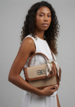 Sac à Main Élégance Bicolore avec Foulard Assorti – Image 2