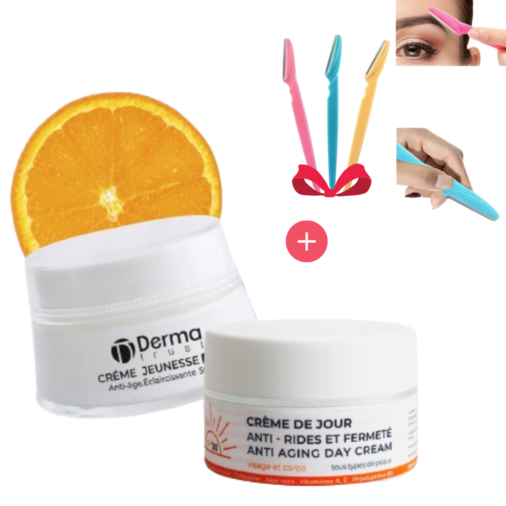 Routine Visage DERMATRUST Jour/Nuit+ Rasoir à Sourcils Offert