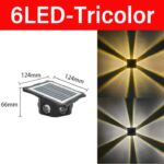 Applique Murale Solaire Carrée 6 LED Tricolore YC-SW2801-6 – Image 3