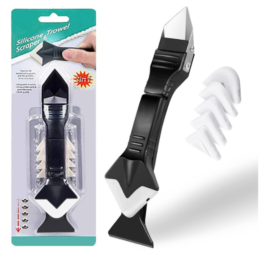Grattoir à Silicone et Lisseur de Joint 3-en-1