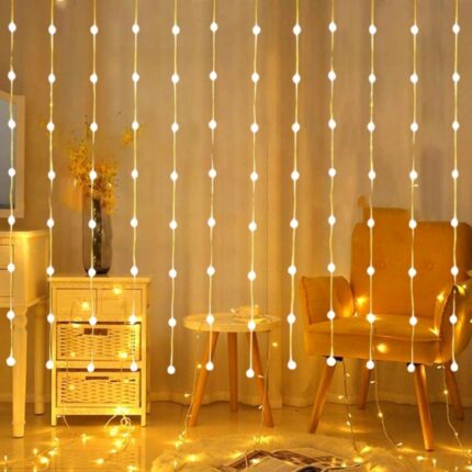 Guirlande Rideau lumineuse pour la maison 3 m -80 LED-8 modes