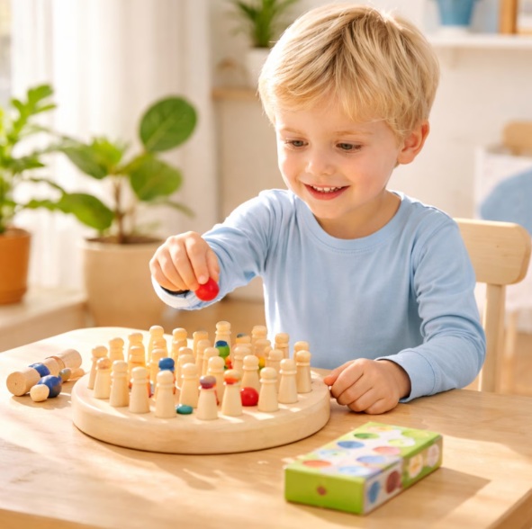 Jeu de Mémoire en Bois pour Enfants