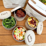 Pack 4 Boîtes à Lunch Ronds avec Sac Isotherme – Image 4