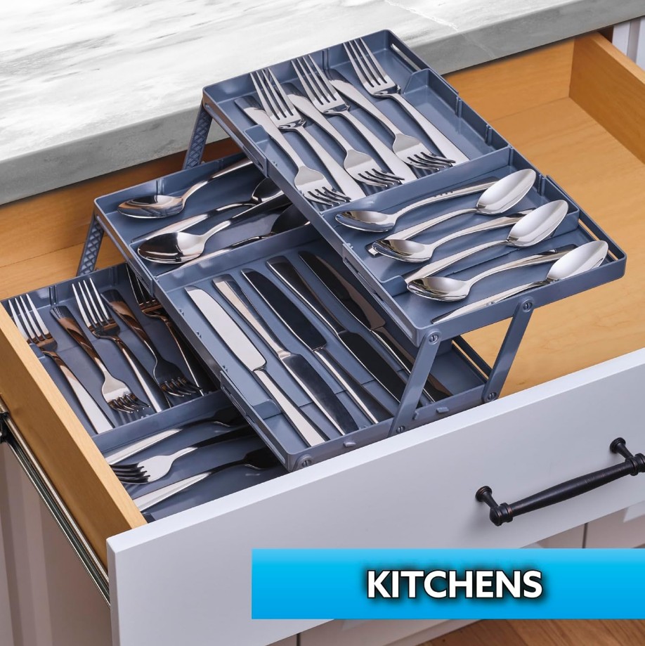 Organisateur de tiroir extensible multiniveaux pour cuisine
