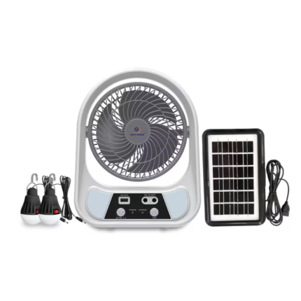 Ventilateur Solaire Portable Multifonction avec Lampe LED & Powerbank